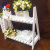 Creative Hollow Simple Flower Rack Wood-Plastic Plate Storage Rack Two-Layers Pergola Zw091