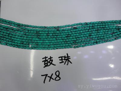 Turquoise, 7 * 8 mm drum beads