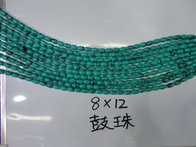 Turquoise, drum 8 * 12 mm beads