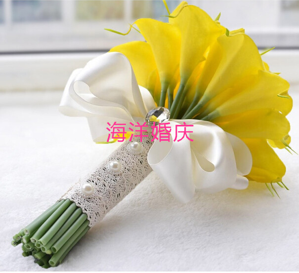 婚庆道具马蹄莲手捧花 韩式手捧花 新款新娘伴娘手捧花