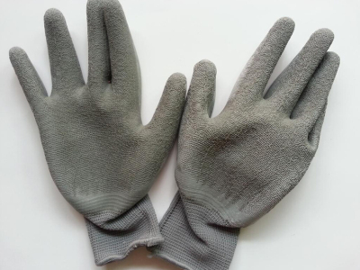Grey belt ruffle industrial practical latex gloves