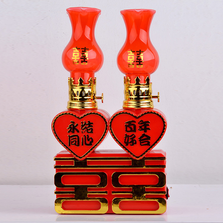婚庆用品双喜连心灯 仿真电子蜡烛灯 双喜灯 LED喜灯