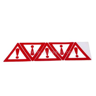 Reflective material triangle warning label riding night reflective stickers