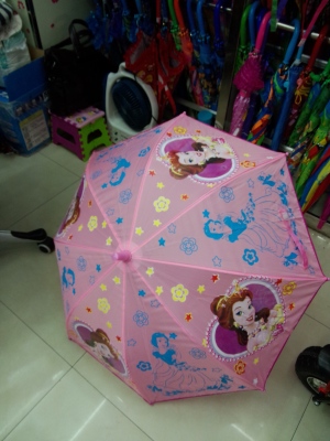 19 inch cartoon children umbrella, umbrella, straight bar automatic, anti Sai, mixed, special