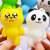 PVC lovely white bear sets of soft keys PVC soft animal 8 color key bag