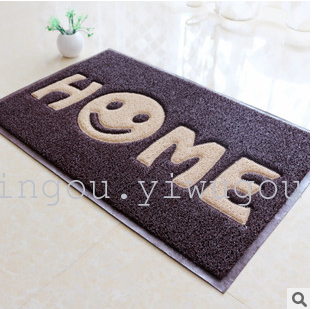 PVC home door smiling HOME wire ring slip carpet dust mat