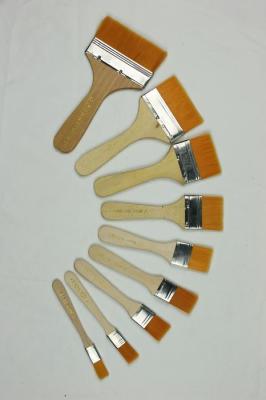Advanced Natural color short nylon brush oil brush with wooden handle shading pen scrub brush with oil brush