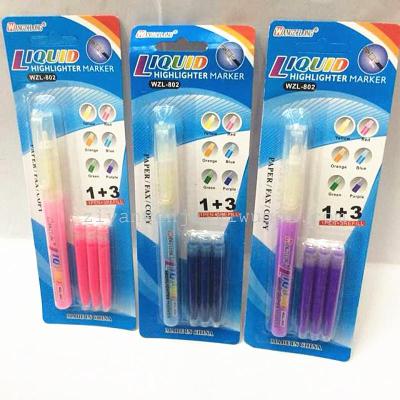 For 13 sets of 802 color ink rod straight liquid type fluorescent pen