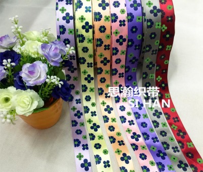 The new 2.5cm two-color four-leaf lucky flower dacron with morin female oxygen beauty hair accessories