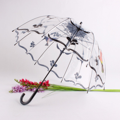 New PVC Apollo straight umbrella creative transparent waterproof umbrella foreign trade umbrella wholesale custom-made