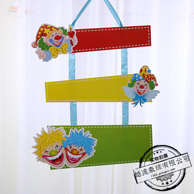 Mickey Headwear Clown Pattern Cartoon Cute Birthday Party Decoration Supplies Banner Horizontal Bar