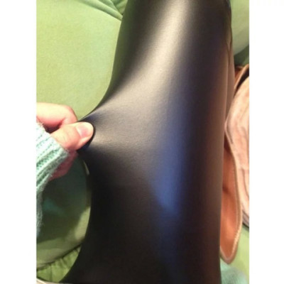 Autumn and Winter New Outdoor PU Leather Pants Women's Thin Velvet Slimming and Tight Leather Pants Leggings Skinny Pants Trousers Do Not Fall off Crotch