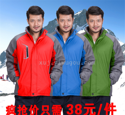 Wholesale plus Cotton Jacket Mens outdoor wear waterproof breathable cotton thickened mountaineering