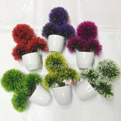 Artificial plant potted grass, globe, miniature tree, home decoration and flower decoration, and creative birthday gift