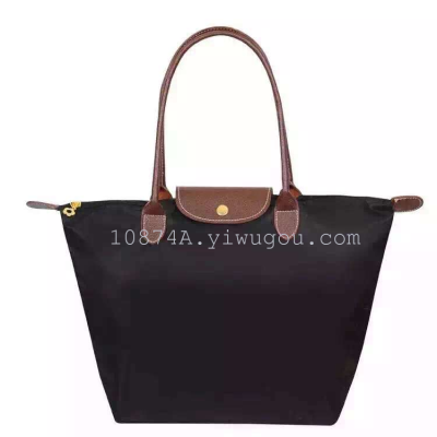 Leather portable folding shopping bag, shopping bag