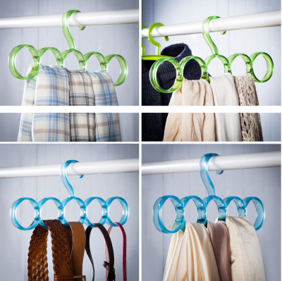 Simple 5-Ring Hanger Colorful Five-Ring Scarf Hanger Silk Scarf Tie Hanger