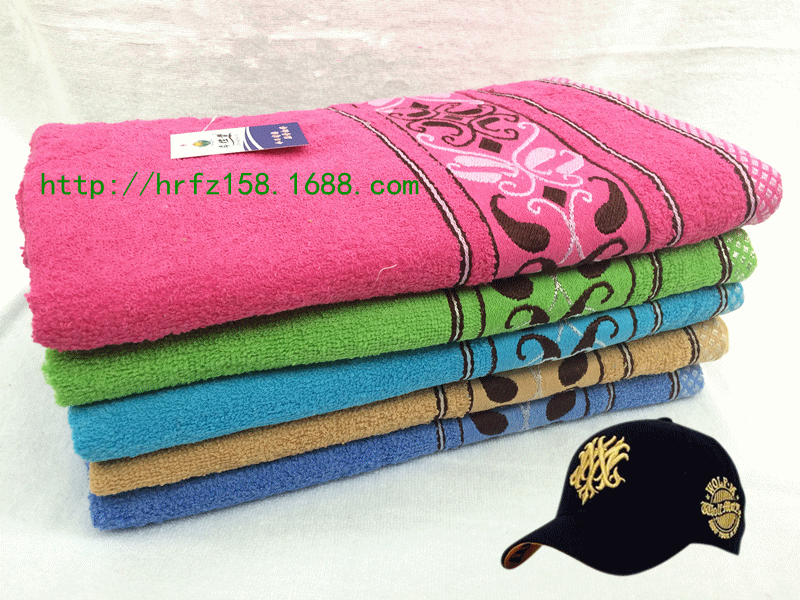 Manufacturers selling brightly ribbon jacquard towel 14 weak twist towel advertisement