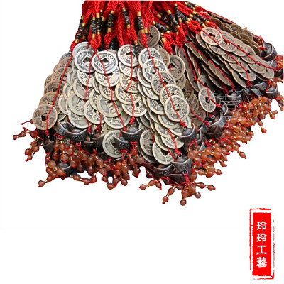 Factory direct supply of metal coins / red five coins knot hanging crafts series
