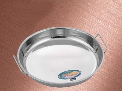 Stainless steel cake tray was thickened with ear - flat plate steaming tray cake tray disk tray