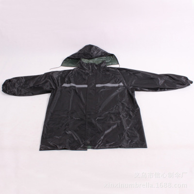 Adult motorcycle thickened waterproof raincoat set duty police split raincoat rain pants wholesale customization