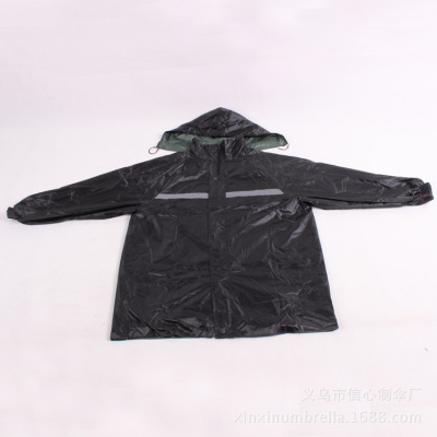Extra-large size thickened waterproof raincoat duty police two-piece raincoat rain pants set wholesale customization