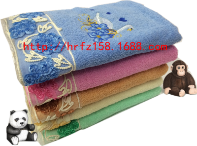 Manufacturers selling flowers lace 14 goose weak twist towel plain advertising gift towel