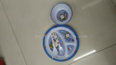 Selling melamine four piece four piece suit porcelain disc for children