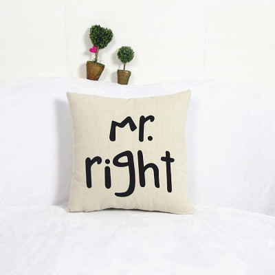 European pillow simplicity Mr Right sofa cushion car cushion wholesale no core