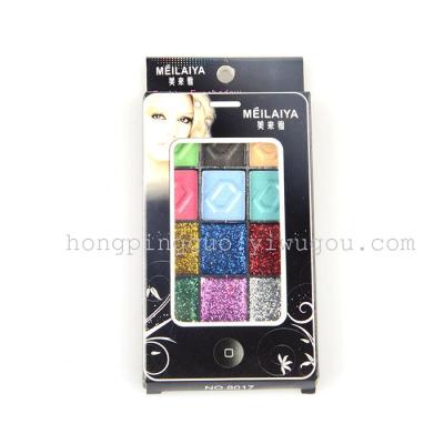 The United States fortune 8017 crystal eye shadow + Flash no flash brilliant double eye shadow