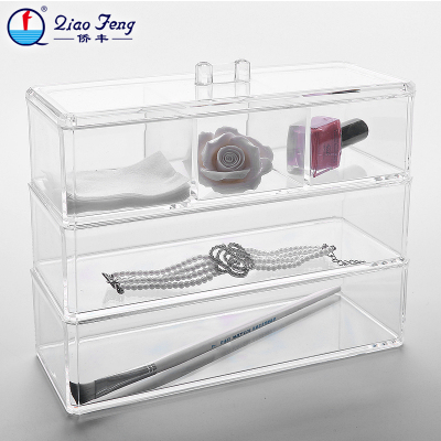 Qiao feng crystal jewelry collection box small items collection box transparent make-up box 1173-1