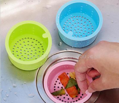 The kitchen sink sewer drain drain tank blocking spam filter funnel food grade silicone basket
