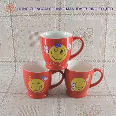 Red glazed mug  promotional cups in stock children's cups