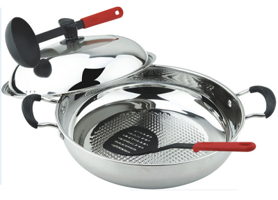 Stainless steel soup pan, nylon shovel run out the set of four high - grade export gift non - stick pot