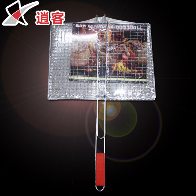 Outdoor barbecue tools: barbecue special mesh barbecue clip large double grill mesh