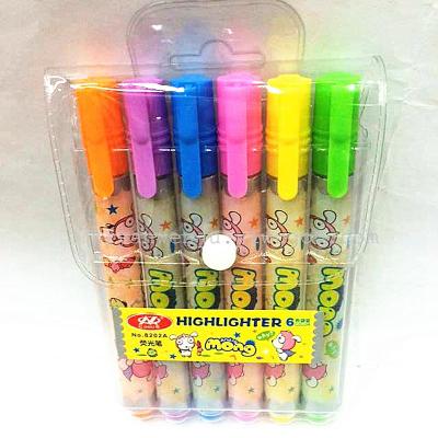 Fluorescent pen 6 color HIGHLIGHTER