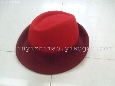 Pure wool color irregular Brim Hat Wool jazz hat