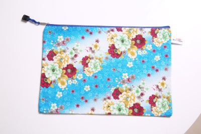 Wholesale multi-pattern color PU flower zipper file bag business gifts office supplies