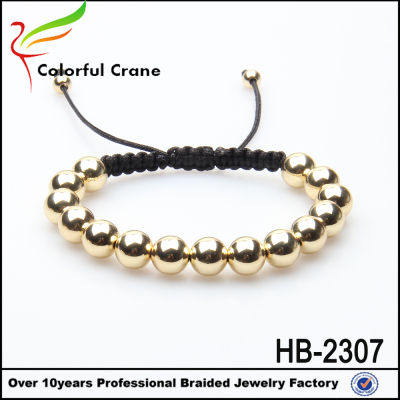 Stainless steel round beads woven Bracelet