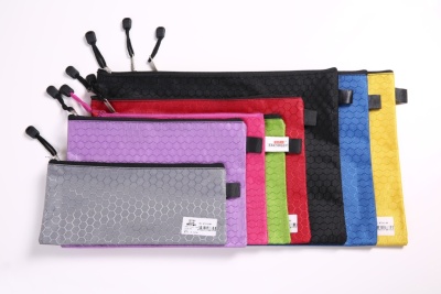 Wholesale color soccer zipper waterproof SEC bag translucent folder mesh information bag