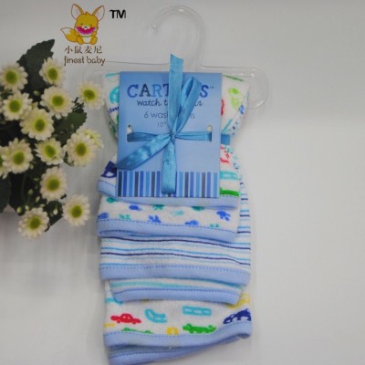 6pcs/lot single small square soft cute baby towel handkerchief for infant Kid children feeding bathing face washing