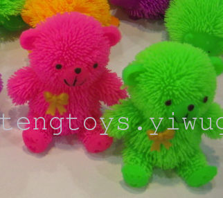 Manufacturers selling wool Maomao flash flash toy bear plush ball TPR