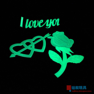 665 luminous stickers stickers decorative stereo 3D luminous letters rose Removable Wall Stickers