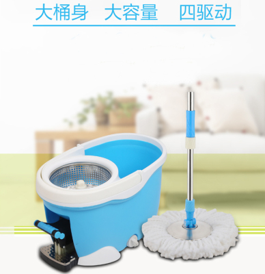 Factory wholesale rotary mop bucket mop automatic dry mop bucket on four stainless steel drive