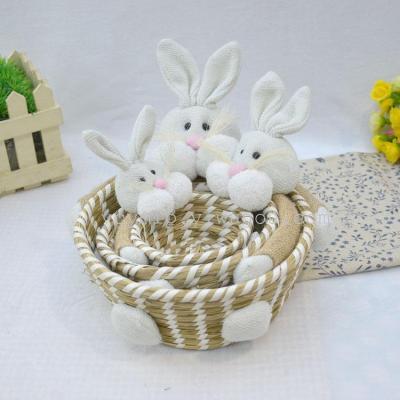 Straw garden Easter Gift Basket Easter candy egg packaging basket