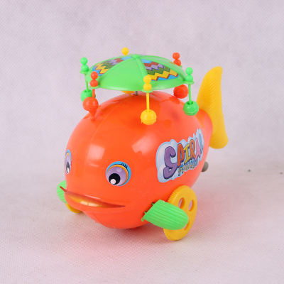 The new mall street children's toys wholesale trade pull with light cartoon little goldfish