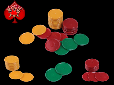 Chips, plastic chips, tri-color 68 pieces in blister Lite blank chips chips accessories