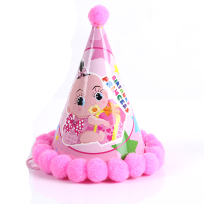 Pompon birthday hat headdress creative baby birthday party decoration supplies