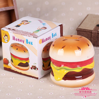 Ceramic hamburger modeling to save money for creative gift