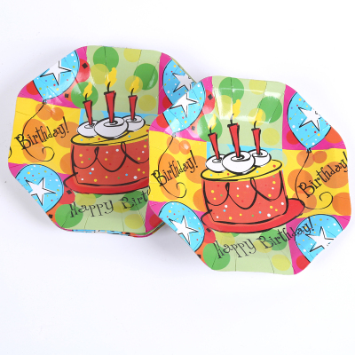Characteristic cartoon happy birthday pattern paper tray Party supplies 