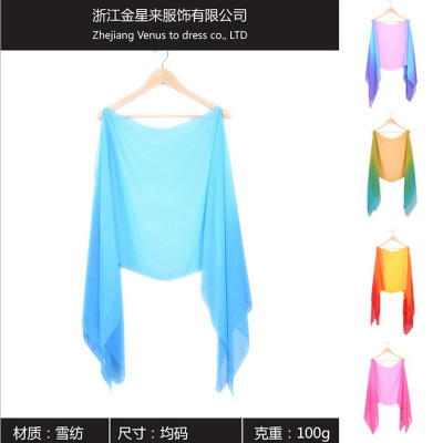 Summer suntan air conditioning shawl gradual chiffon silk shawl scarf special price wholesale.